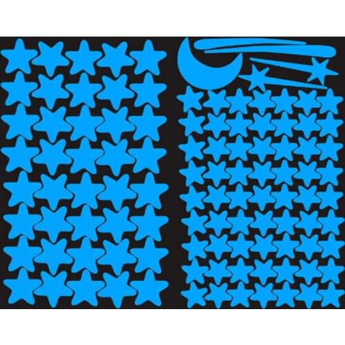 103PC Cartoon Starry Wall Stickers Kids Bedroom Fluorescent Glow In The Dark Stars Glow Wall Stickers Stars Glow Sticker