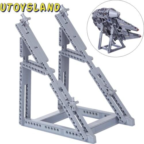 134Pcs Small Particle Building Blocks Bracket Holder Model For Millennium Falcon 75257(Bracket Included Only, No Model) - Grey