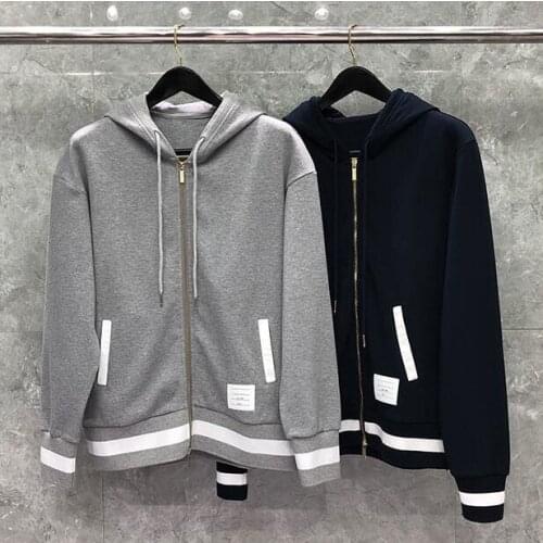 2021 Fashion Brand hooded Clothing Striped Cotton Jacket Men Sweatshirts Hoodies Casual Sportswear Spring Autumn Coat