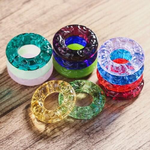 25mm Lampwork Glass Ring Crafts Bead Pendant Connector for DIY Necklace Jewelry Making Findings