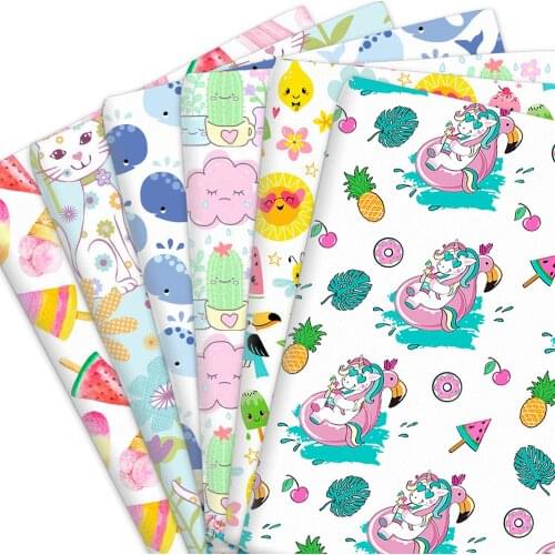 50*145cm Summer Fish 100% Pure Cotton Or Polyester Cotton Fabric Material Patchwork Sewing Quilting Fabric Needlework DIY Cloth