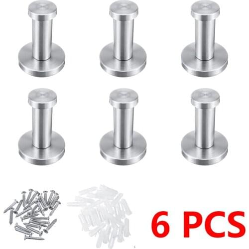 6pcs Stainless Steel Clothes Purse Hooks Racks Kitchen Home Bathroom Hanging Holder Racks Hardware Supplies