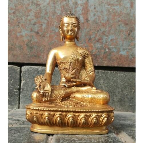 Antiques bronze Buddha Statue Buddhism Kwan-yin Vintage bhagavan Bhaisajya