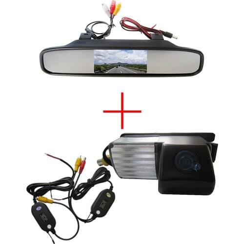 Wireless Car Rear View Camera for Nissan Livina Pulsar Versa Sentra Fairlady 350Z 370Z Skyline,with 4.3 Inch Rearview Monitor