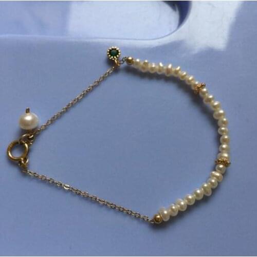 Luck PearlJewellery Genuine Freshwater Pearl Bracelet , Real Small Size Pearl AA 3-5MM Babys Girls Bracelet,New Free Shipping