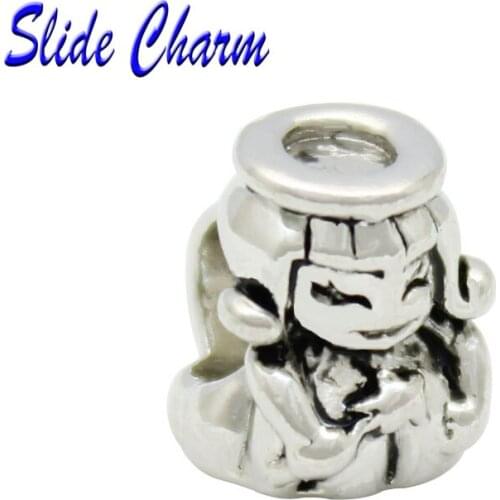 Free shipping Black and white handmade jewelry accessories boutique Princess Mononoke DIY charm beads fit Pandora bracelet