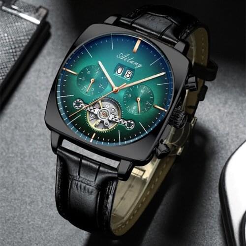 Top Brand chronograph Watches Mens mechanical Watches Square Large Dial Men Watch Wrist Male Watches montre automatique luxe