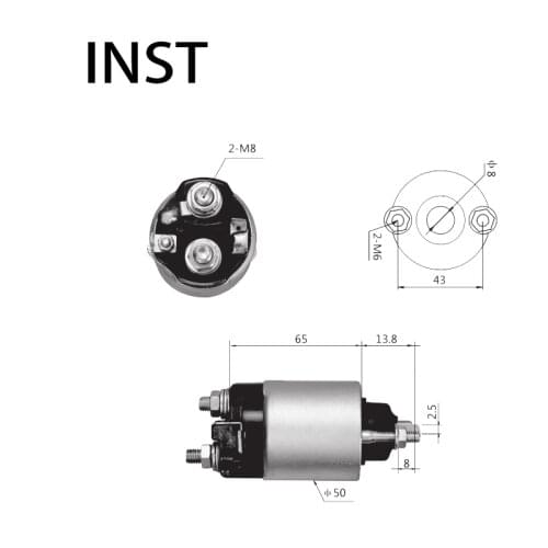 ELECTROMAGNETIC SWTICH SOLENOID FOR 12V 0.8KW 31220-51A10 053400-8510 ND 1684 2815087208000 31204PH4003 3122051A10