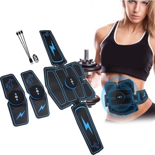 EMS Abdominal Muscle Stimulator Trainer Toning Belt Workouts USB Charging Electric Training Weight Loss Body Slimming Equipment