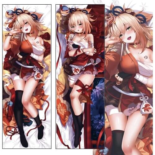 Game Genshin Impact Dakimakura Hugging Body Pillow Case Role Yoimiya Pillow Cover Otaku Home Bedding Pillowcase