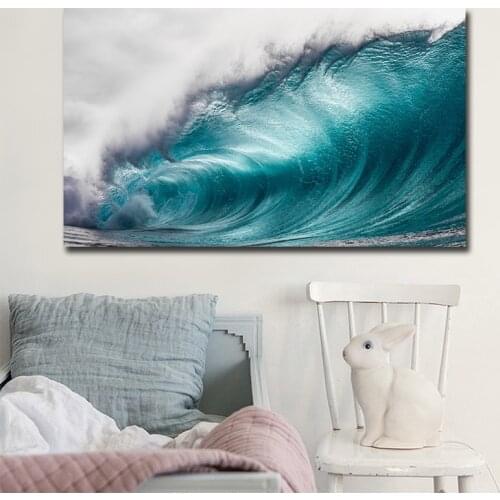 28x48inch big size canvas art,modern wave seascape painting,cuadros decoracion salon wall pictures,canvas prints no frame