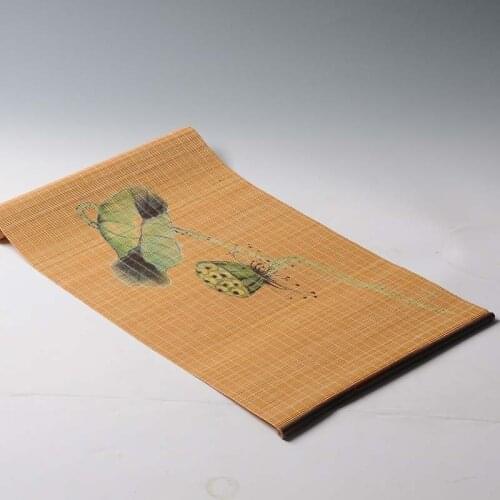 Beautiful Bamboo Tea Table 90*30cm Painted Mat Home Artistical Decoration Table Flag Zen Runners Curtains Tea Tools ceremony