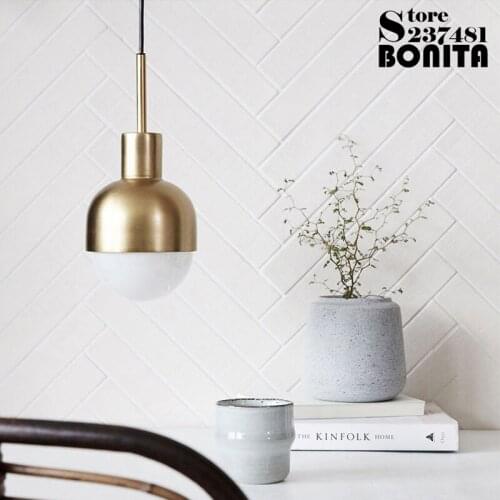 Brass original large bulb small pendant lamp led Minimalist golden copper hanging lights bedroom design lamp pendant lighting