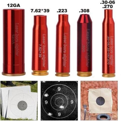 NO batteries) Hunting Red Dot Laser 12 20GAUGE 5.45×39 7.62×54 Cartridge Bore Sighter 12GA Laser Collimator Boresight Scope