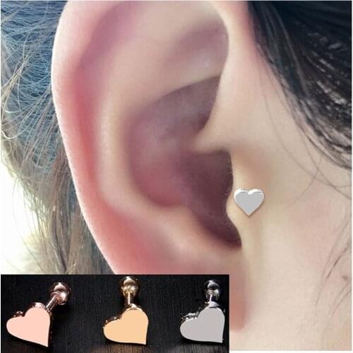 Exquisite Shape Heart Small Stud Earrings For Women Girls Cute Gold Earrings Party Christmas Gift Bijoux Femme