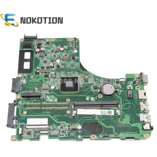 NOKOTION laptop motherboard For Acer ASPIRE E5-411 E5-411G Mainboard DA0ZQMMB6H0 NBMLQ11009 NBMLQ110096 with processor onboard