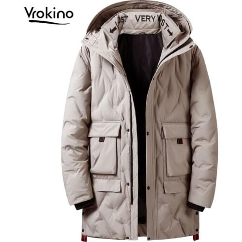 Winter of 2020 Mens Thicken Warm Down Jacket Fashion Youth Slim Solid Color Hooded Down Jacket Brand Clothing 3XL 4XL