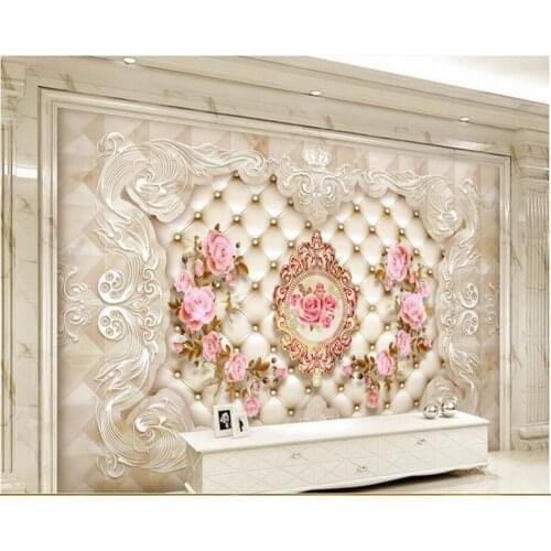 3d wallpaper background 3d HD European Soft Case Pattern flower TV background wall murals wallpaper 3d flooring behang beibehang