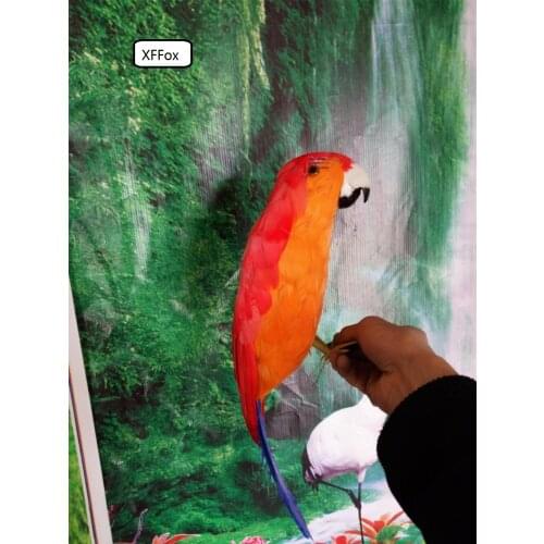 New real life red&orange parrot model foam&feather simulation parrot bird gift about 42cm xf0228