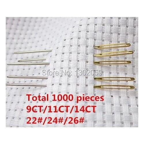Wholesale 9CT 11CT 14CT 22# 24# 26# Cross Stitch Needle Embroidery Needle Total 1000 Pcs/lot