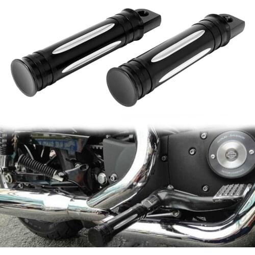 Motorcycle Rider Rear Foot Peg Footrest Pedal Black CNC Aluminum For Harley Sportster Iron XL 883 1200 883R 883C 883L