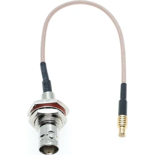 BNC female nut bulkhead to MCX Male crimp lot pigtail jumper coax RG316 RF cable