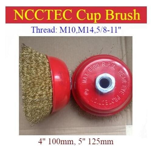 Steel Crimped Wire Cup Brush for Deburring polishing steel Cleaning Rust/0.3mm copper coating steel wire fits Angle Grinders