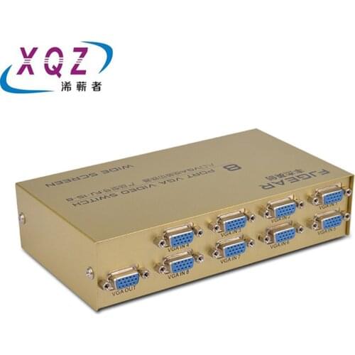 VGA switch 8port vga switch 8 in 1 out Support 1920*1440 250MHz for PC Monitor TV Projector Metal 8 com