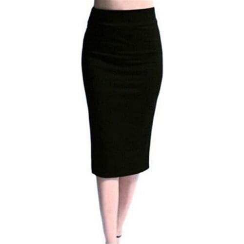Sexy Slim Pencil Skirt for Women New High Quality Fashion Casual Stretch Bodycon Midi Skirt Ol Ladies Bottom Package Hip