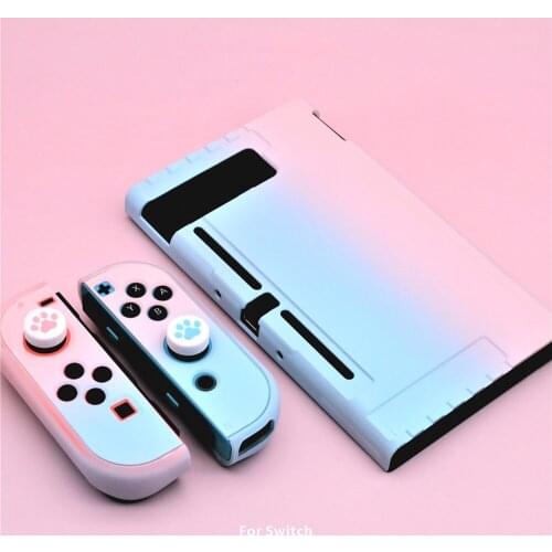 Hard Crystal Protective Cover Case Shell for Nintend Switch Console Ultra-thin Housing Cover & Joystick Thumb Grips Caps