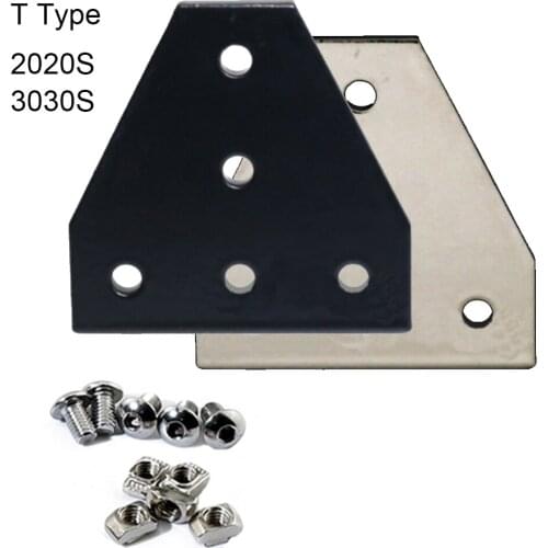 10pcs 20pcs 5 Hole 90 Degree Joint Board Plate Corner Angle Bracket Connection Joint Strip Aluminum Profile for 2020