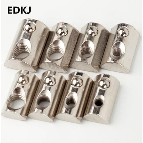 10pcs Aluminum Extrusion Profile 2020 3030 4040 4545 CNC M4 M5 M6 M8 Half Round Elasticity Spring Nut Ball Nut