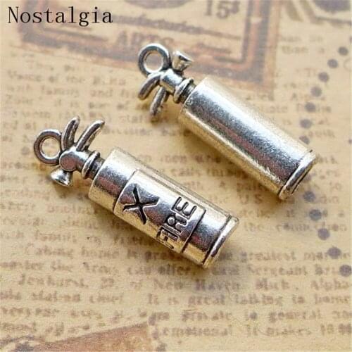 10pcs New Pendant Fire Extinguisher 3D Fire Extinguisher Charm Pendants Diy Making Antique Fire Extinguisher Necklace