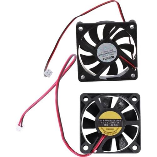 2 Pcs 5010 DC 12V 2Pin Brushless Cooling Fan 0.1A 50Mm & 0.16A 60Mm