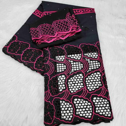 2021 Latest Swiss Lace Fabric Embroidery African 100%Cotton Swiss Voile Lace In Switzerland Nigerian Lace Fabric With Scarf 7Y