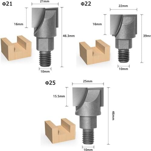 3pcs/ SET 10MM Shank CNC Cleaning bottom router bit Woodworking Tools two Screw thread cutter lock milling cutter