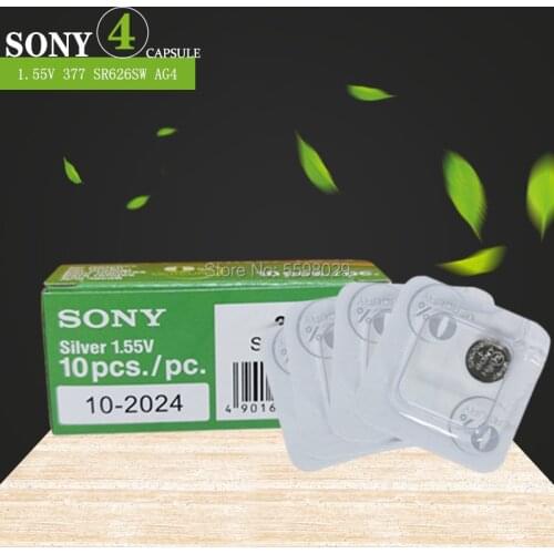 4PCS Sony Single grain packing 377 AG4 LR626 626 1.55V sr626sw CX66 Watch Button Cell Battery For Watch Battery