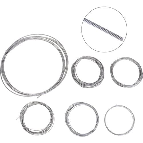 5M Stainless Steel Soft Wire Rope Soft Fishing Lifting Cable Clothesline 7*7 Structure Diameter 0.5/1/1.2/1.5/2/3mm