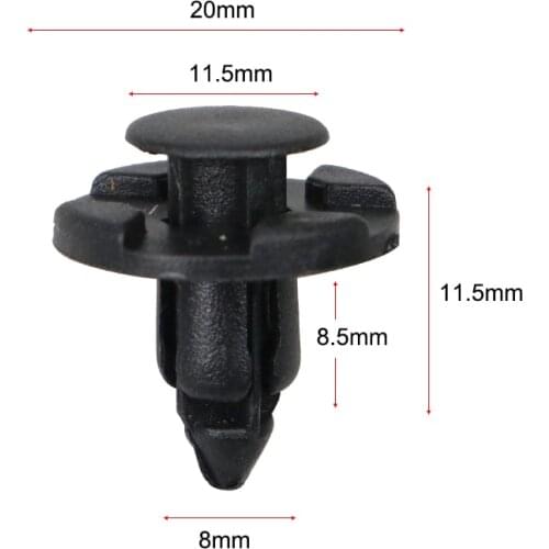 50pcs Fender Bumper Push-Type Retainer Rivet Car Fastener for Nissan Infiniti 01553-09321 8mm Hole Plastic Retaining Clip