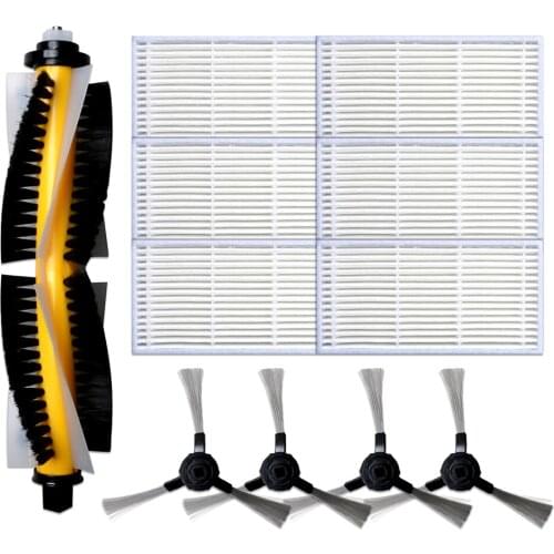 6*Filters + 4*Side Brushes + Roller Brush for proscenic 780T 790T Vacuum Cleaner Replacement Accessories Kit