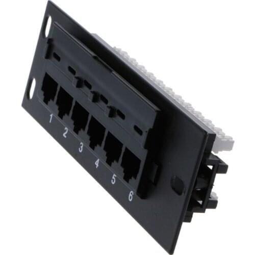 6 Port CAT5 CAT5E Patch Panel RJ45 Networking Wall Mount Rack Mount Bracket