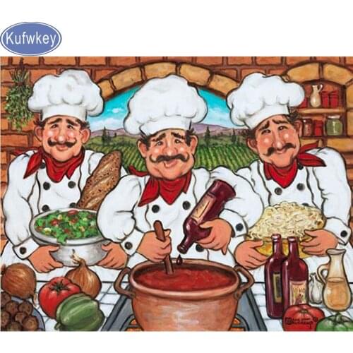 Needlework diamond painting eat,Italy,cook,Full Diamond Embroidery full diamond art Square Drill Mosaic Decoration 3d Picture