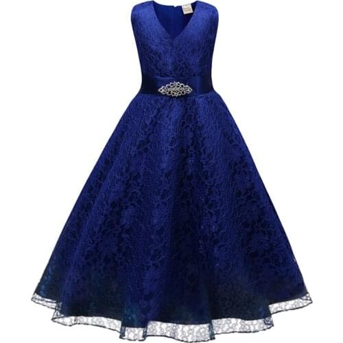 HOOYI Baby Summer Ball Gown Girls Formal Dress Birthday Party Wedding Princess Evening Dresses Lace Childrens Robe