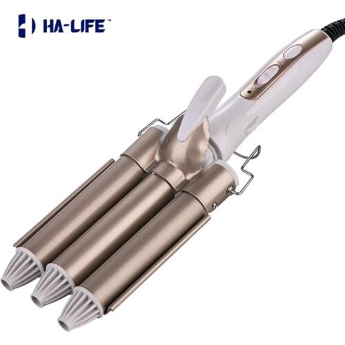 HA-Life Ceramic Glaze Large Cone Rod Three Rod Curling Iron Cone Tube Curlers Curly Hair Stick Omelet Head Trend 2021 New
