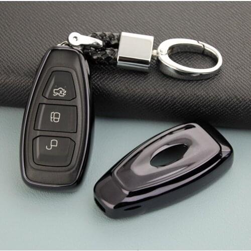Car Key Case Cover Soft TPU Material Anti-scratch Wear-resistant Key Ring Shell Cover For Ford Focus Escape Kuga Ecosport Fiesta