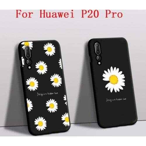Funda For Huawei p20 Pro case Silicone Protector Daisy Flowers phone cover For Huawei p20 Pro back Cover Black Shell CLT-AL01