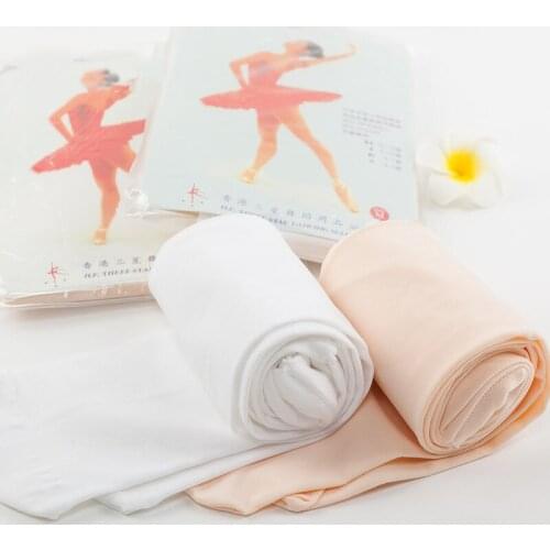 Children Ballet Tights Microfiber 120D Ballet Dance Leggings High-elastic Ballet Pantyhose White Nude Dance Stockings DT004