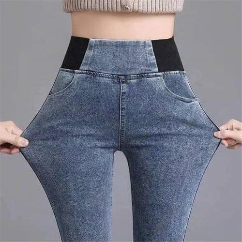 High waist Jeans Women 2021 New Spring Slim Vintage Stretch Denim Tights Plus size Casual Pencil Pants Autumn Ladies Trousers