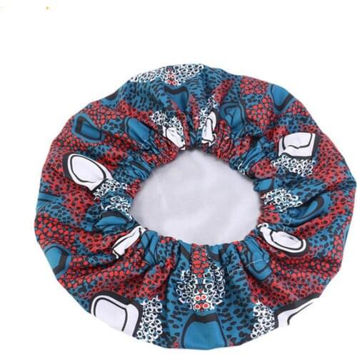 Stretch Print Elastic Shower Cap Waterproof Shower Cap Reusable Exquisite Fashionable Bright Printing