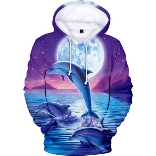 Beautiful print Oceanic dolphins Hoodies Boy Girl Tracksuits 3D Printed animal Sweatshirt wild animals Hoodie Children men hoody